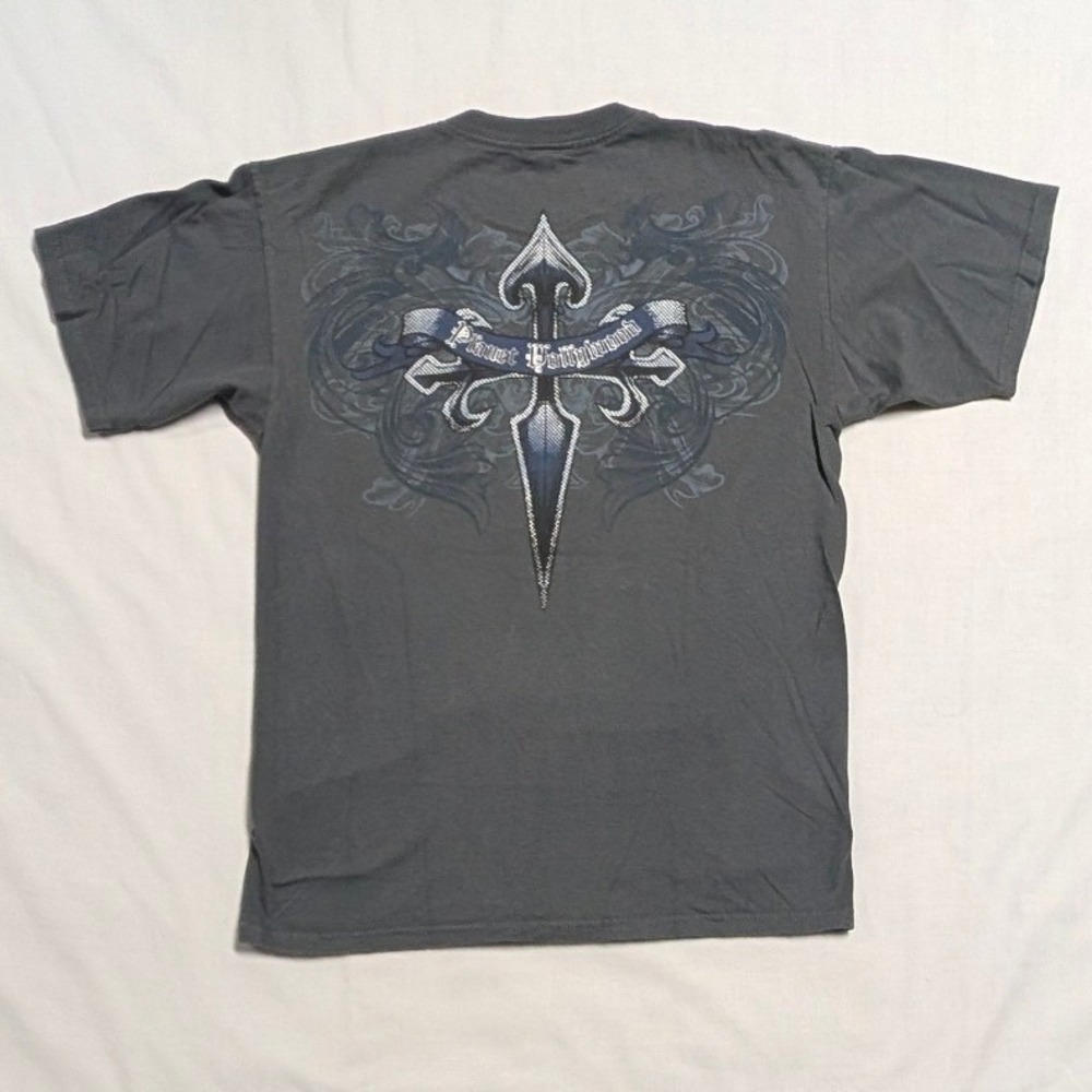 Planet Hollywood Orlando T-Shirt Mens Medium Gray Y2K Crest Graphic Alstyle 1998 - Picture 3 of 10